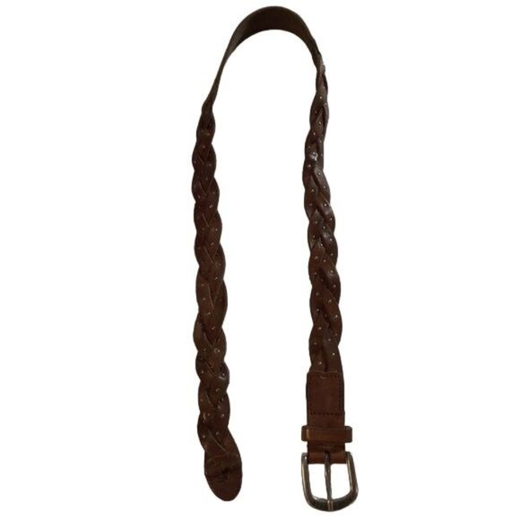 Abercrombie & Fitch Accessories - Abercrombie leather braided belt size s/m length is approx 35”, width 1 1/2 “